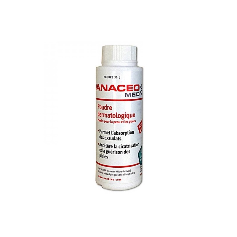 PANACEO POUDRE 30 g Zéolithe activée dermatologique cicatrisant naturel absorbant des exsudats miner PANACEO POUDRE 30 g Zéolithe activée dermatologique cicatrisant naturel absorbant des exsudats miner