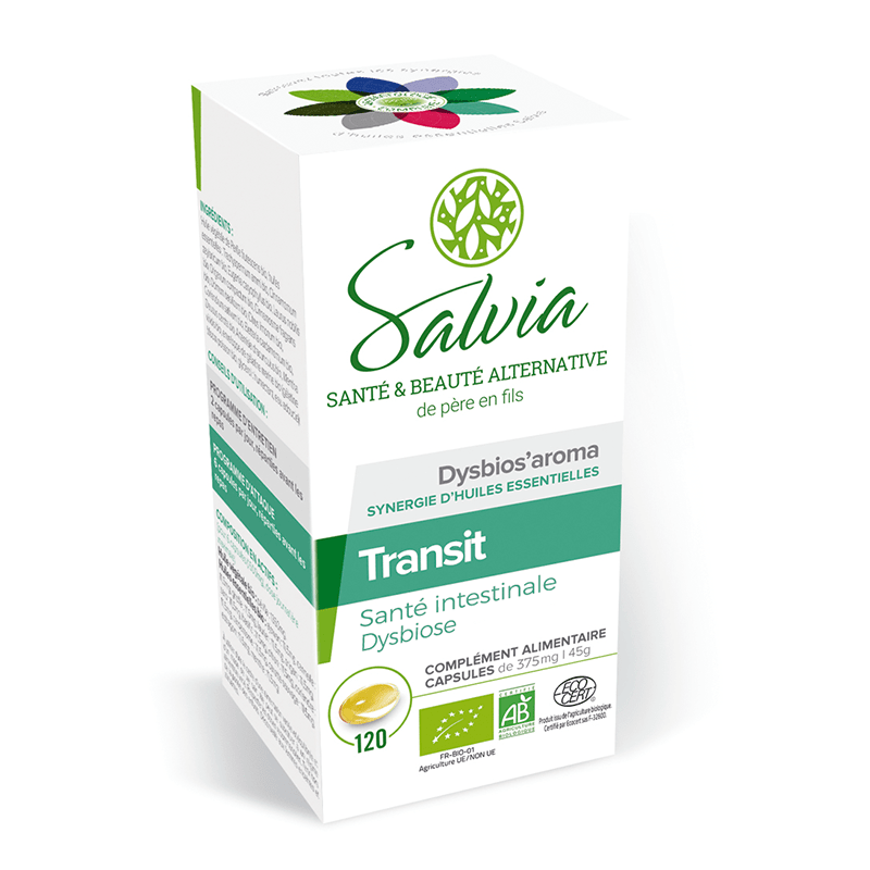 DYSBIOS'AROMA Salvia 120 Flore intestinale dysbiose colon intolérance gluten huiles essentielles bio DYSBIOS'AROMA Salvia 120 Flore intestinale dysbiose colon intolérance gluten huiles essentielles bio