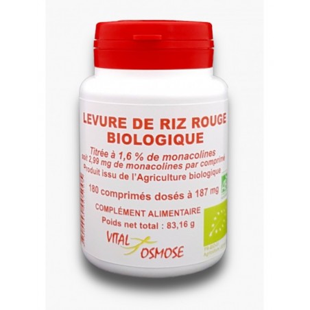 Levure de riz rouge bio 187 mg - 180 comprimés