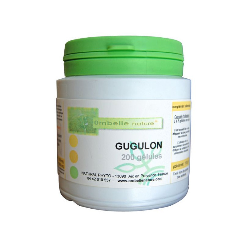 GUGULON guggul commiphora gélules 100% poudre pure de Guggul  Ayurveda cholesterol 370mg/gelule