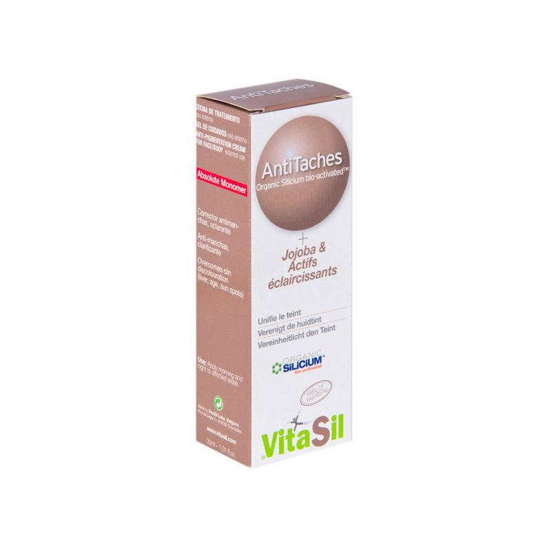 Crème Anti-tâches au silicium organique et jojoba VITASIL lab DEXSIL aux agents éclaircissants Crème Anti-tâches au silicium organique et jojoba VITASIL lab DEXSIL aux agents éclaircissants