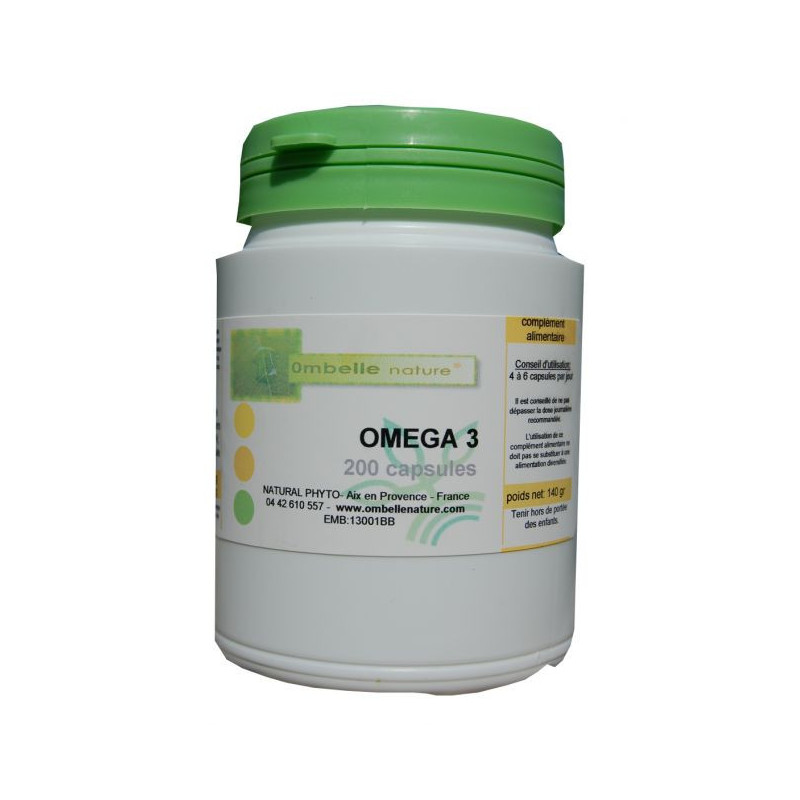 omega 3 poisson des mers froides 33 EPA 22 DHA capsules de 500 mg ombellenature cardiovasculaire