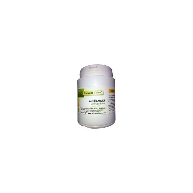 Alchemille vulgaire pilulier de 240 gélules ombellenature règles douloureuse syndrome premenstruel Alchemille vulgaire pilulier de 240 gélules ombellenature règles douloureuse syndrome premenstruel