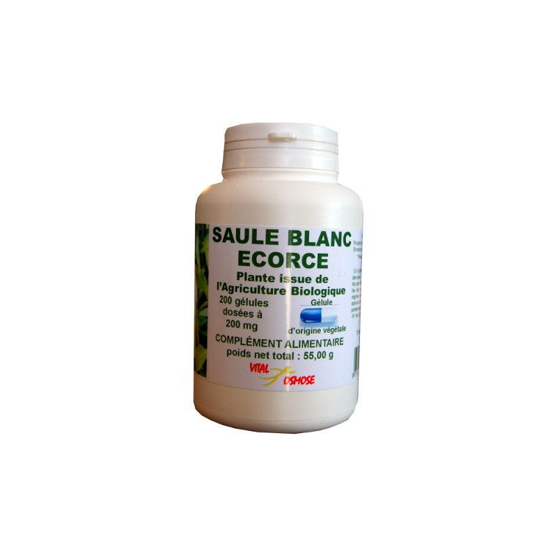Saule bio gelules salix alba Contribue à diminuer l'acidité gastrique et les douleurs articulaires. Saule bio gelules salix alba Contribue à diminuer l'acidité gastrique et les douleurs articulaires.