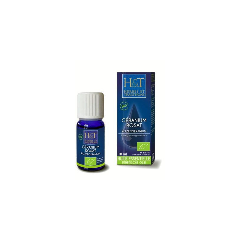 Huile essentielle de Géranium Rosat Bio 10 ml Huile essentielle de Géranium Rosat Bio 10 ml