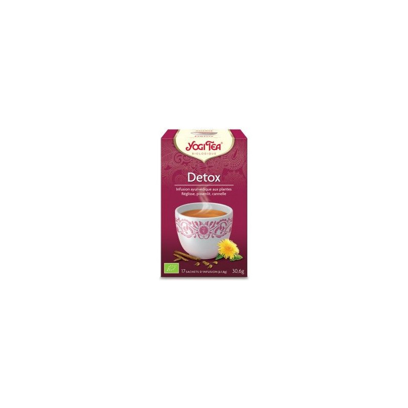 YOGI TEA DETOX classicinfusion Bio Ayurveda Epices Reglisse Gingembre bardane pissenlit cannelle YOGI TEA DETOX classicinfusion Bio Ayurveda Epices Reglisse Gingembre bardane pissenlit cannelle