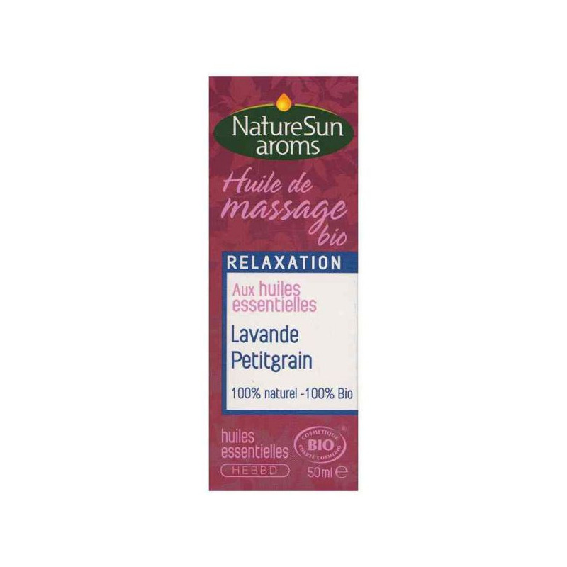 Huiles de massage Naturesunaroms aux huiles essentielles relaxation Sensuel Dos et nuque 50 ml bio