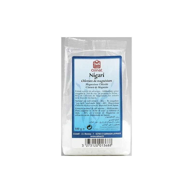 NIGARI Chlorure de magnésium marin 100g Celnat Fabrication tofou Eau magnesienne Eric Darche japon NIGARI Chlorure de magnésium marin 100g Celnat Fabrication tofou Eau magnesienne Eric Darche japon