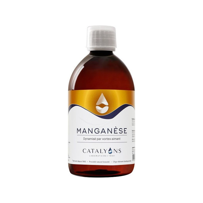 Manganèse Catalyons 500 ml ions libres Mn  Eczéma allergies énurésie Dermatobruxomanie arthrite asth