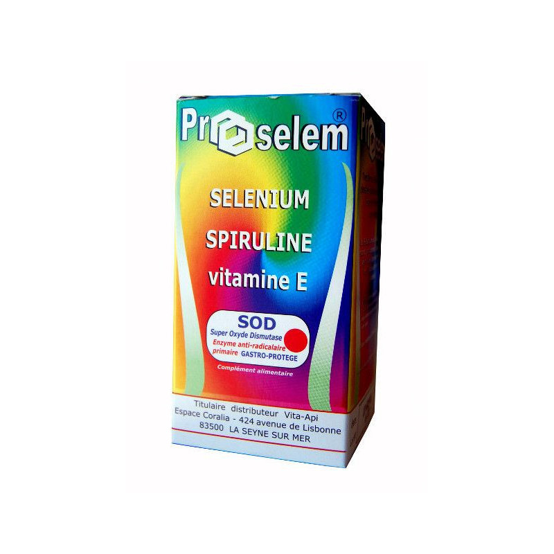 Proselem VITA API- sélénium spiruline SOD Vit E 80% de biodisponibilé | ombellenature.com Proselem VITA API- sélénium spiruline SOD Vit E 80% de biodisponibilé | ombellenature.com