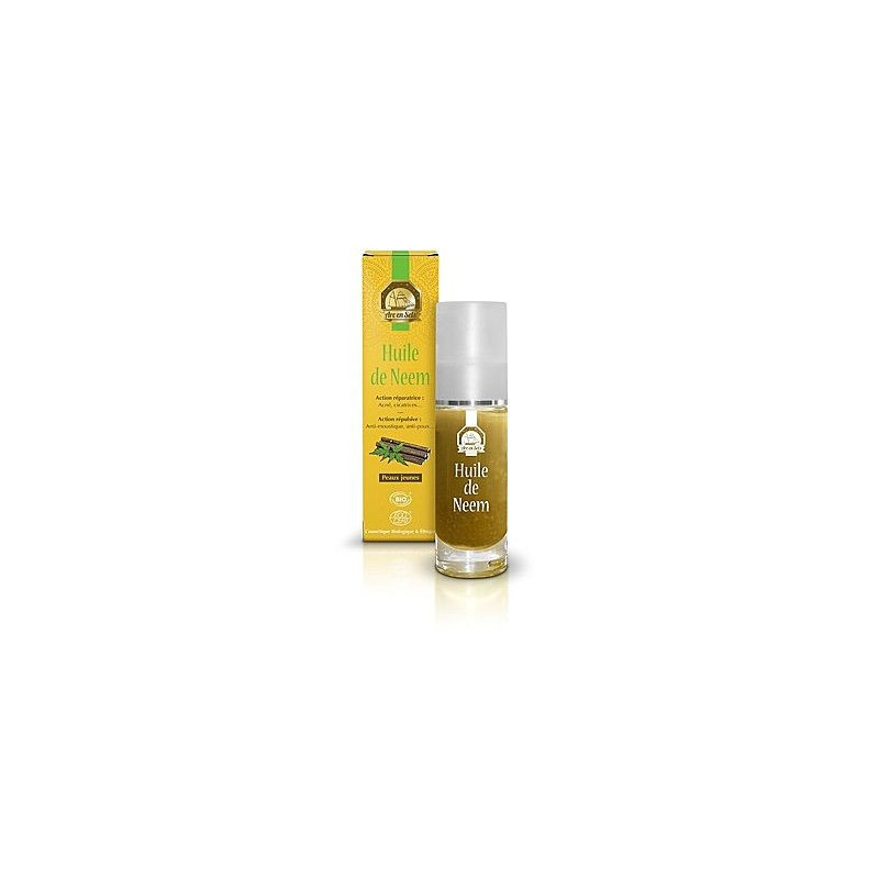 Huile de NEEM bio 30 ml Commerce ethique Azadirachta indica arc en sels Margousier psoriasis problèm Huile de NEEM bio 30 ml Commerce ethique Azadirachta indica arc en sels Margousier psoriasis problèm