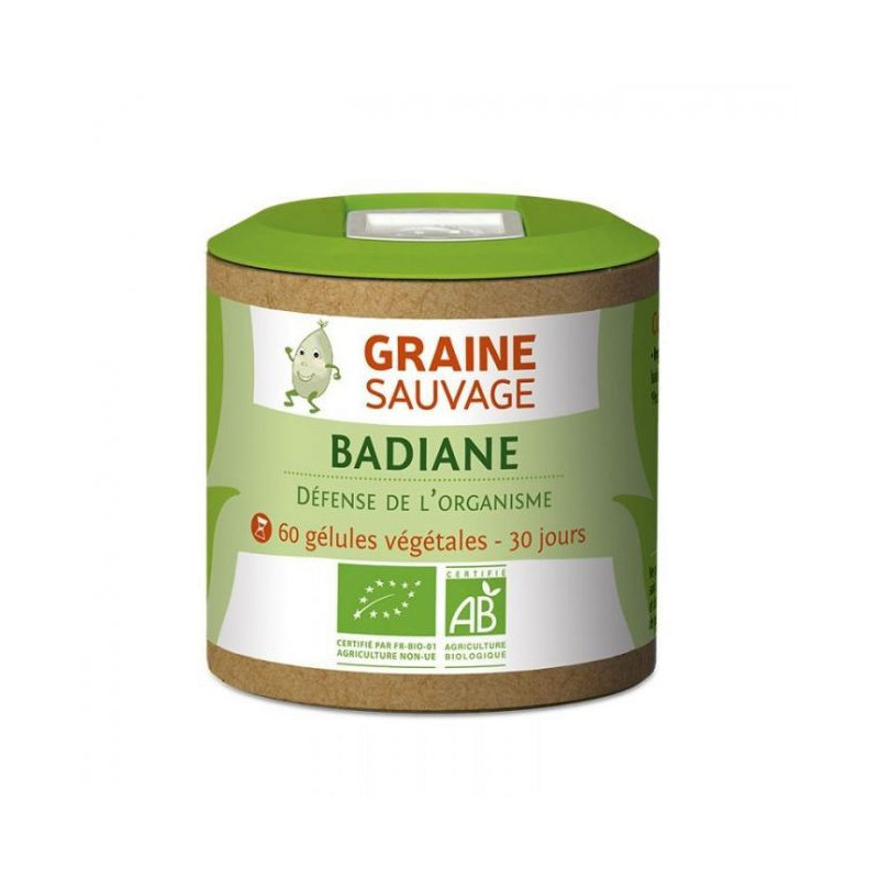BADIANE Bio Anis etoilé gélules 100 % poudre de fruit Graine sauvage flatulence immunité halitose   