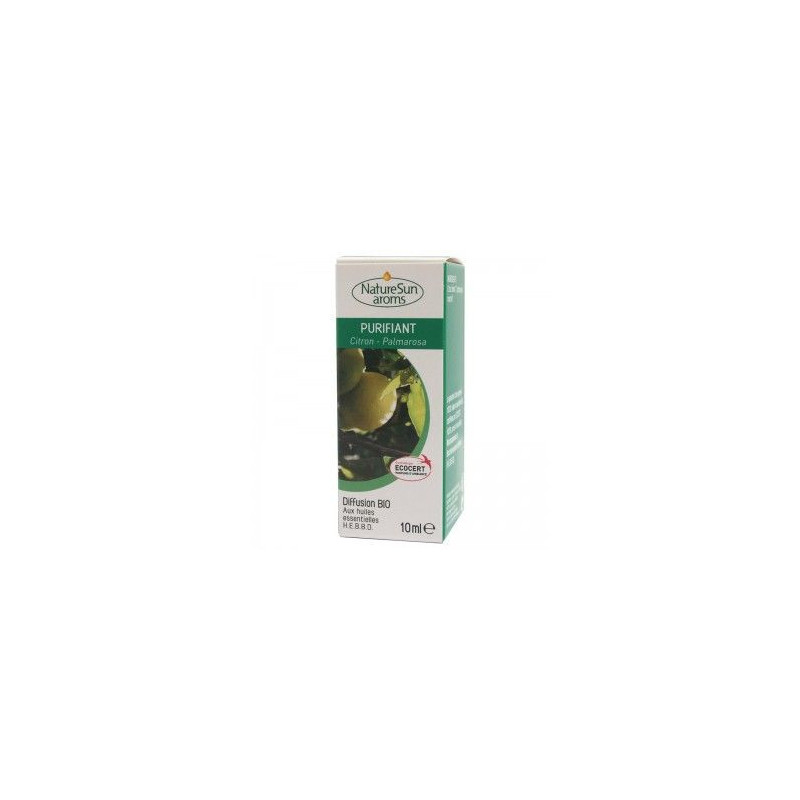 Complexe diffusion purifiant Natursun aroms Citron Palmarosa 10 ml huiles essentielles naturelles Complexe diffusion purifiant Natursun aroms Citron Palmarosa 10 ml huiles essentielles naturelles
