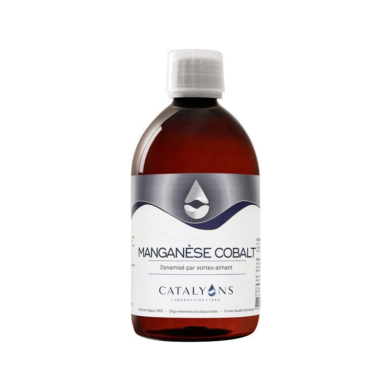 Manganèse Cobalt lotion ionisée 500 ml Catalyons Allergies Anxiété spasmophilie circulation colite