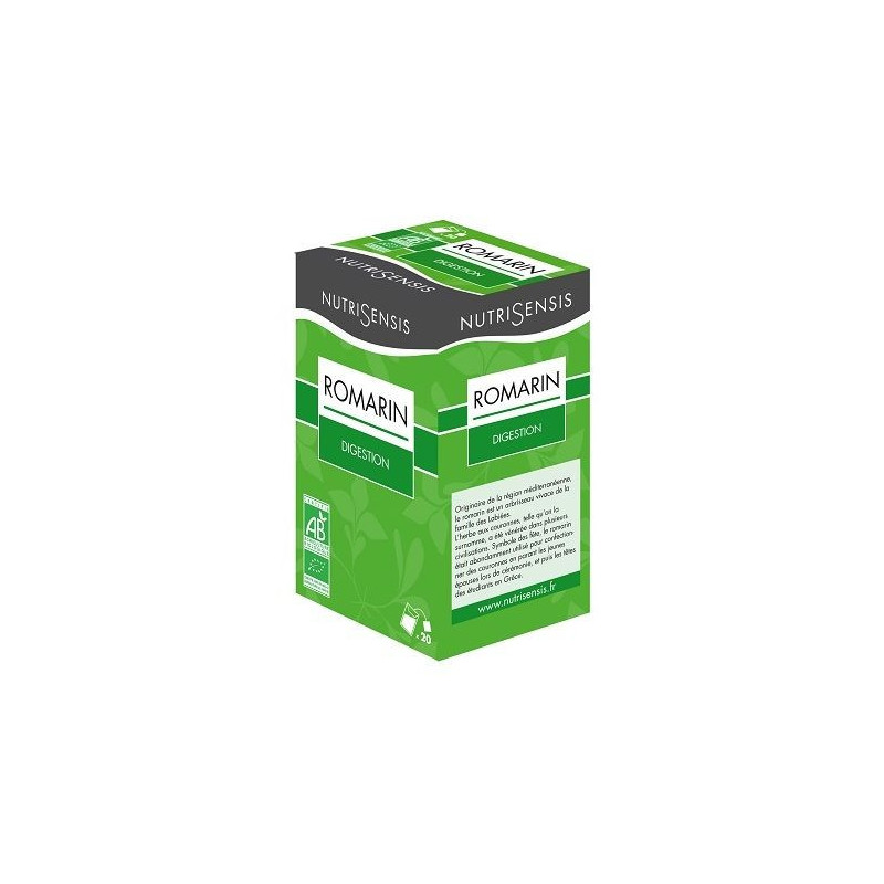 Infusion Romarin bio 20 sachets Nutrisensis Digestion Ballonnements douleurs abdomainales rosmarinus Infusion Romarin bio 20 sachets Nutrisensis Digestion Ballonnements douleurs abdomainales rosmarinus