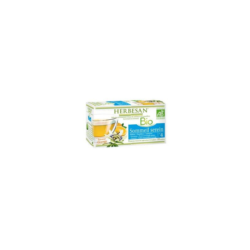 Tisane sommeil détente bio Herbesan infusion Mélisse Passiflore Aubépine Verveine Écorce d’orang Tisane sommeil détente bio Herbesan infusion Mélisse Passiflore Aubépine Verveine Écorce d’orang