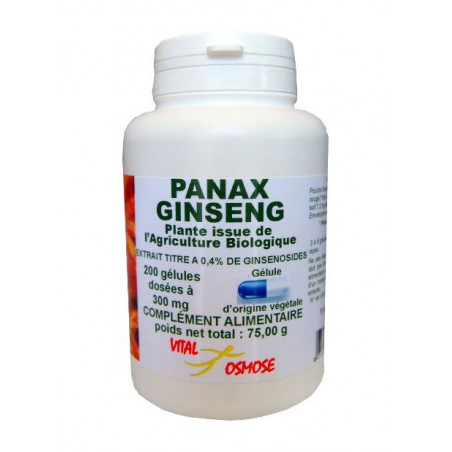Panax Ginseng rouge bio -  200 gélules