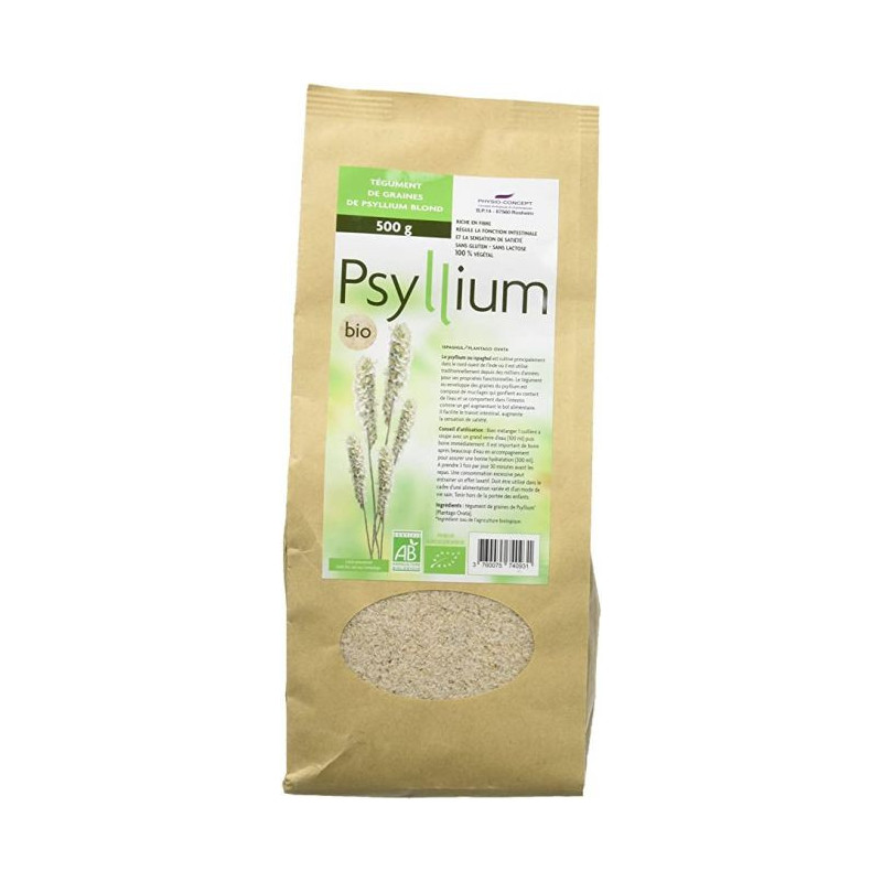 Psyllium bio Tégument poudre Transit Intestins constipation maladie coeliaque psillium psylium dysbi