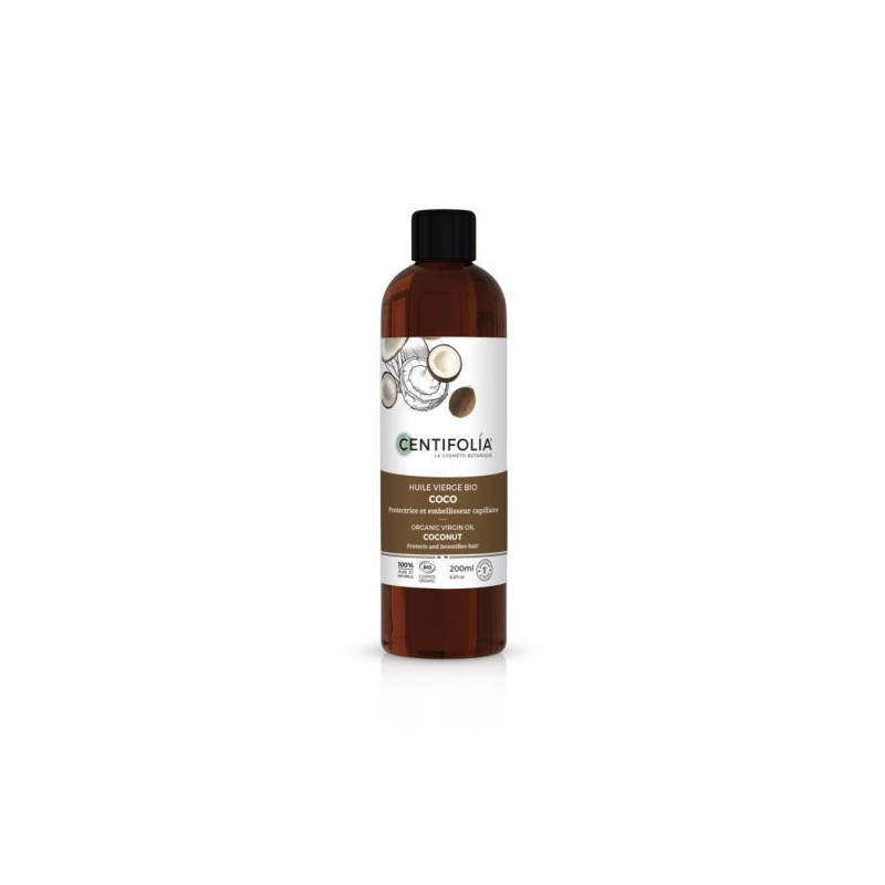 Huile de COCO vierge BIO 100% pure Centifolia Peau sèche Cheveux secs Naturel gerçures crevasses dar Huile de COCO vierge BIO 100% pure Centifolia Peau sèche Cheveux secs Naturel gerçures crevasses dar