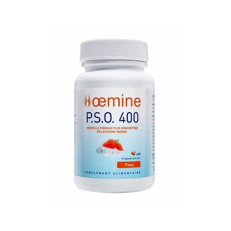 OEMINE PSO 400 capsules Lécithine marine poisson sauvage omega 3 DHA psoriasis problème peau P S O