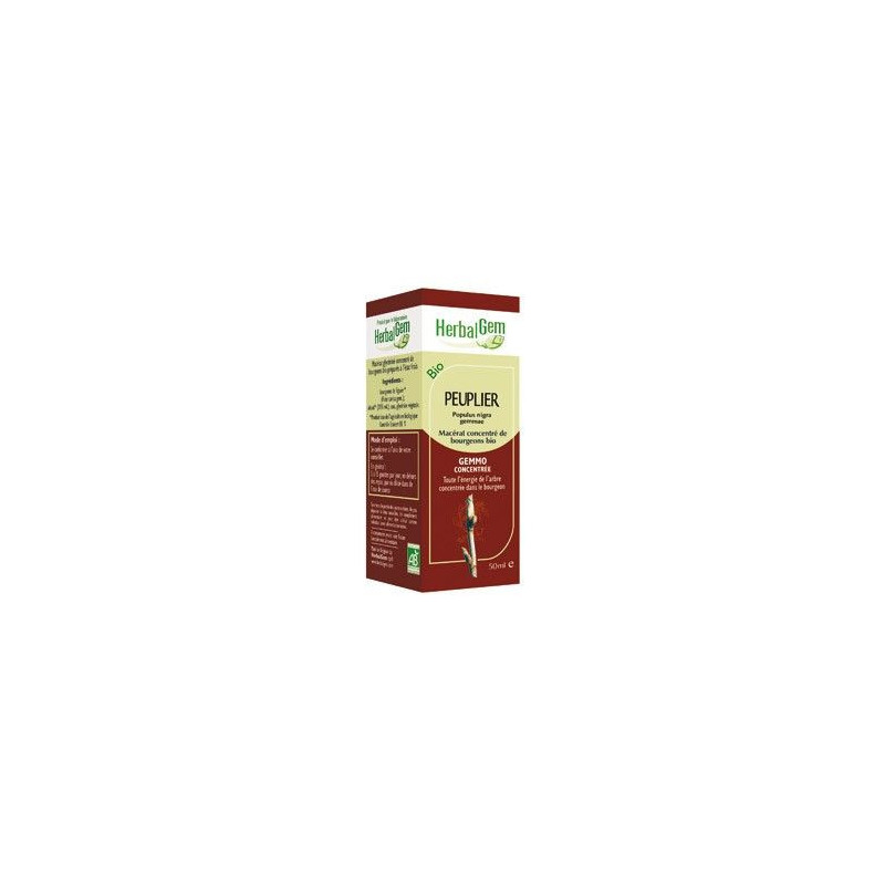 Peuplier Bio Macérat glycériné de bourgeons populus nigra gemmae Herbalgem 50 ml Respiration bronche Peuplier Bio Macérat glycériné de bourgeons populus nigra gemmae Herbalgem 50 ml Respiration bronche