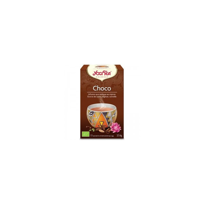 YOGI TEA CHOCO Bio 17 sachets épices cacao réglisse cannelle tisane ayurvedique infusion bio YOGI TEA CHOCO Bio 17 sachets épices cacao réglisse cannelle tisane ayurvedique infusion bio