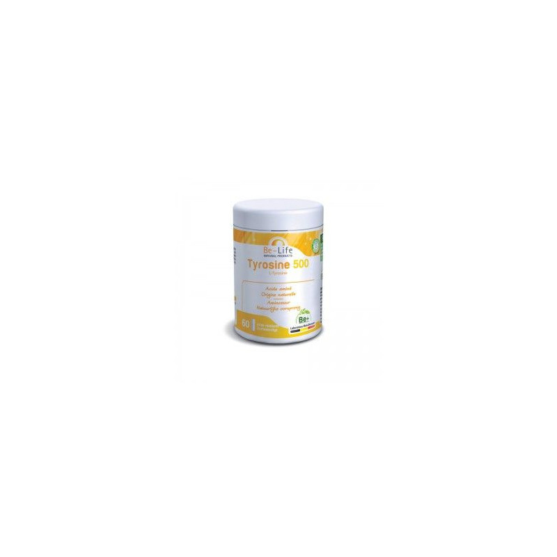 L-Tyrosine 500 Be-Life 60 gélules Acide Aminé tirosine sans gluten dopamine stress ongles cheveux L-Tyrosine 500 Be-Life 60 gélules Acide Aminé tirosine sans gluten dopamine stress ongles cheveux