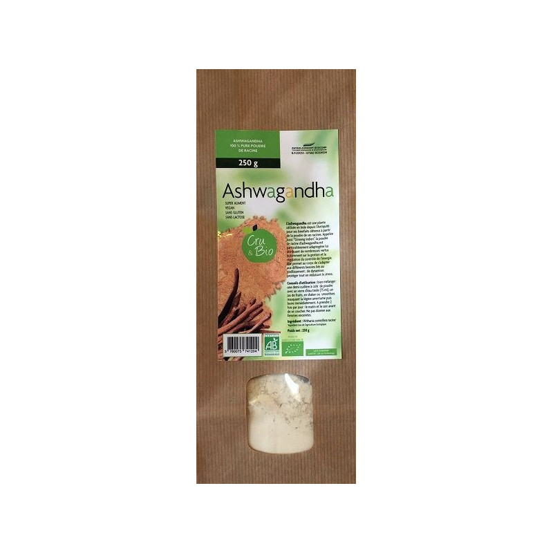 ASHWAGANDHA 250 g Bio poudre indienne Ginseng indien Withania somnifera ASHWAGANDHA 250 g Bio poudre indienne Ginseng indien Withania somnifera