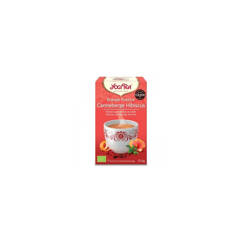 Yogi Tea Energie Positive 17 sachets Canneberge Hibiscus maté thé noir guarana réglisse citronnelle Yogi Tea Energie Positive 17 sachets Canneberge Hibiscus maté thé noir guarana réglisse citronnelle