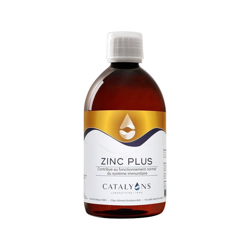 ZINC PLUS solution ionisé buvable CATALYONS Peau cheveux acné psoriasis immunité fertilité