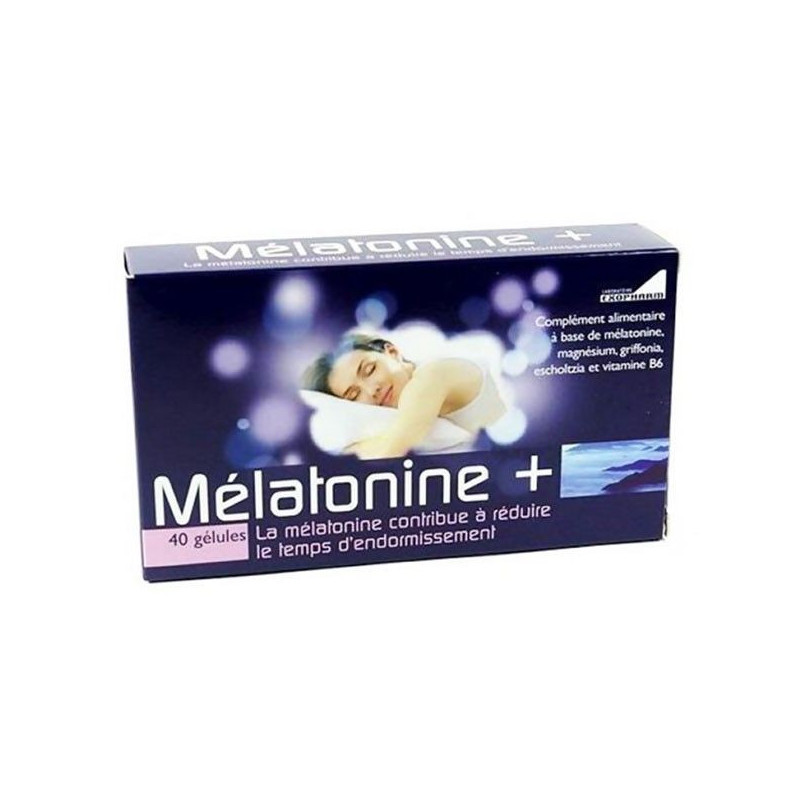 Mélatonine Plus - 40 gélules pour contribuer à réduire votre endormissement Mélatonine Plus - 40 gélules pour contribuer à réduire votre endormissement